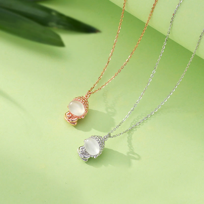 Buddha Stones 925 Sterling Silver Chalcedony Formless Buddha Positive Necklace Pendant - image 1