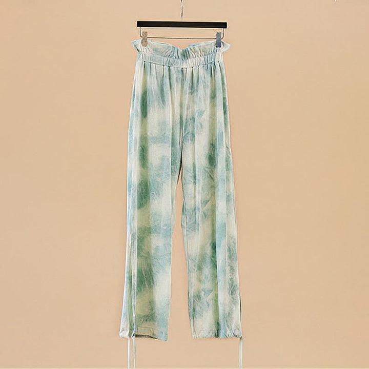 Buddha Stones Casual Trouser Leg Ties Ink Printing Women's Spandex Pants - image 16