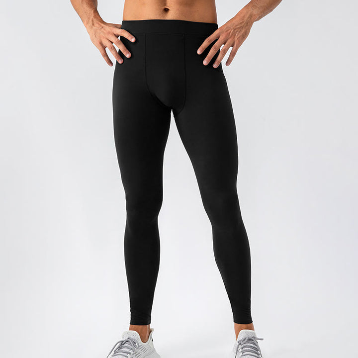 Buddha Stones Plain High Waist Elastic Breathable Sports Men's Leggings Pants - image 2