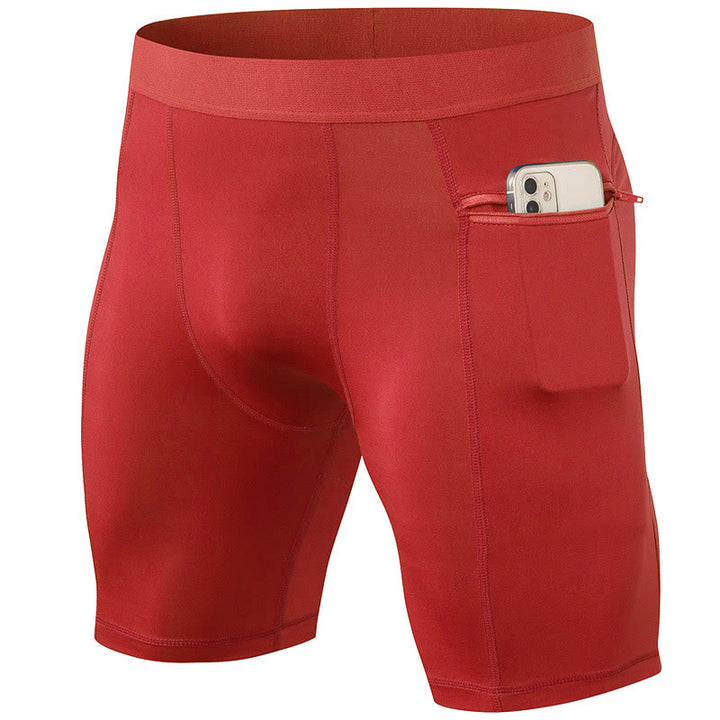 Buddha Stones Men's Tight Stretch High Elasticity Quick Dry Sports Shorts With Zipper Pockets - image 18