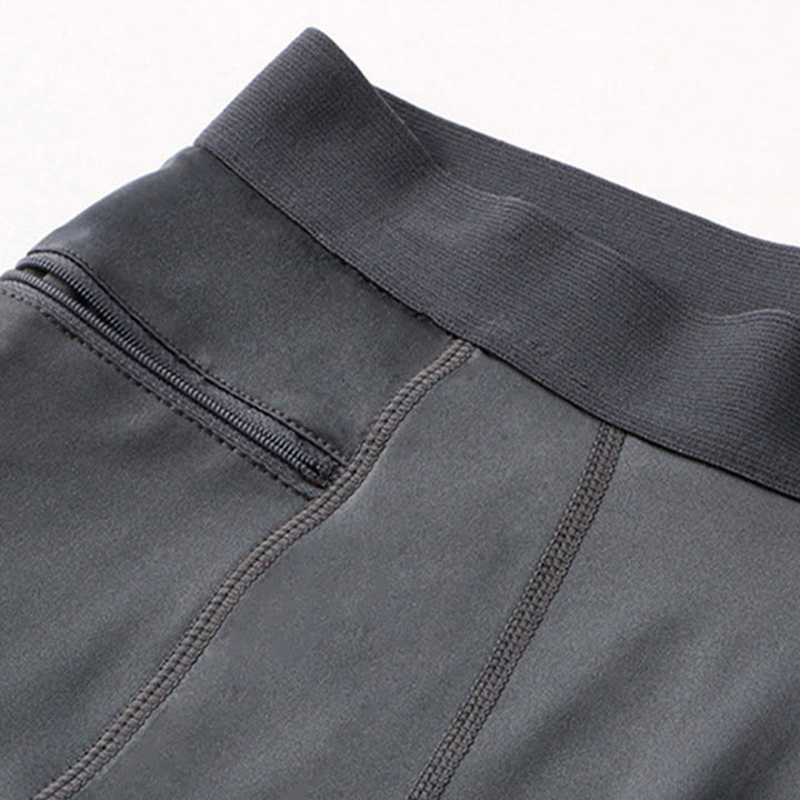 Buddha Stones Men's Tight Stretch High Elasticity Quick Dry Sports Shorts With Zipper Pockets - image 14