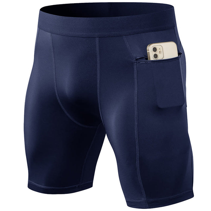 Buddha Stones Men's Tight Stretch High Elasticity Quick Dry Sports Shorts With Zipper Pockets - image 24