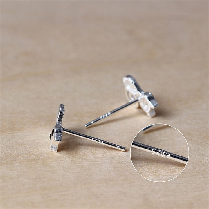 Buddha Stones 925 Sterling Silver Posts Cute Cat Kitten Blessing Stud Earrings - image 4