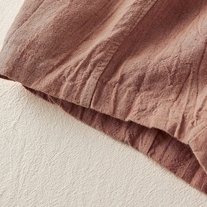 Buddha Stones Casual Loose Straight Leg 7-8 Length Cropped Pants Women's Cotton Harem Pants With Pockets - image 2