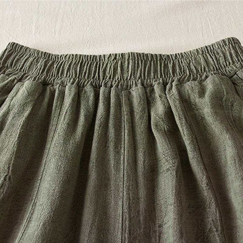 Buddha Stones Casual Loose Straight Leg 7-8 Length Cropped Pants Women's Harem Pants With Pockets - image 14