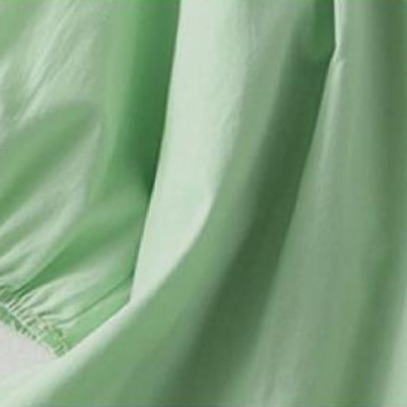 Buddha Stones Casual Plain Frog-Button Women's Ruffle Collar Design Half Sleeve Cotton Linen Shirt - image 17