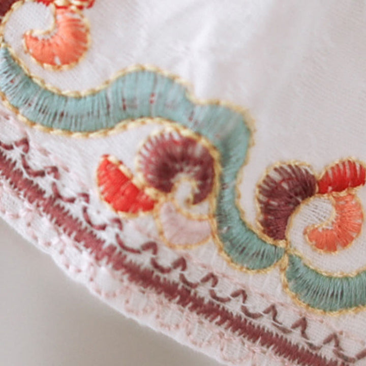 Buddha Stones Casual Jacquard Frog-Button Women's Crew Neck Design Three Quarter Sleeve Cotton Linen Shirt - image 7