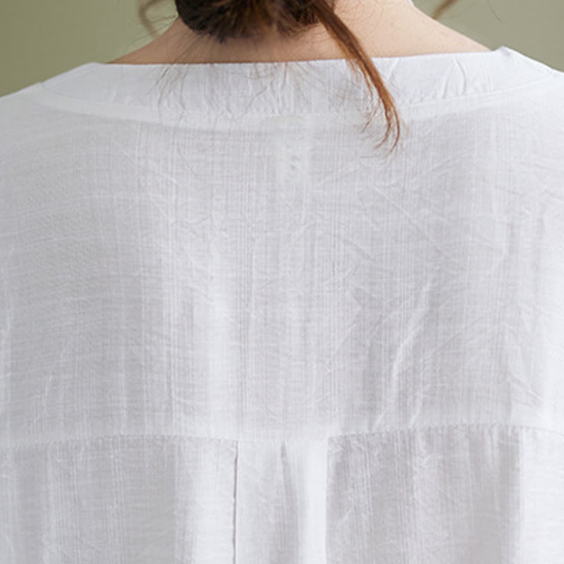 Buddha Stones Casual Plain Women's V-Neck Design Half Sleeve Viscose Shirt - image 8