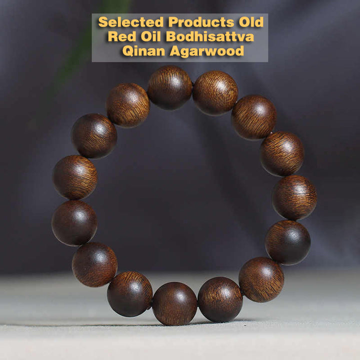 Buddha Stones Cambodia Qinan Agarwood Nine Points Sinking Water Balance Bracelet