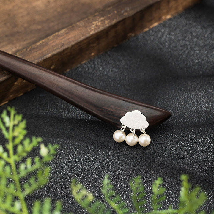 Buddha Stones 925 Sterling Silver Ebony Cloud Power Hairpin