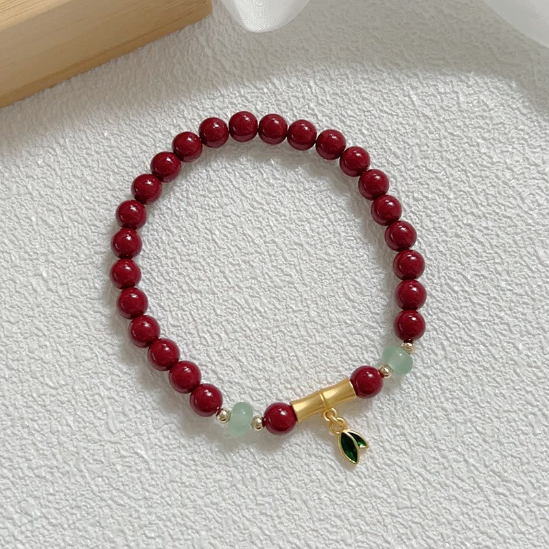 Buddha Stones Cinnabar Bamboo Concentration Bracelet