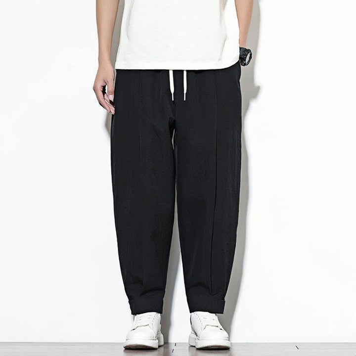 Buddha Stones Casual Solid Color Drawstring Men's Harem Pants With Pockets - image 11