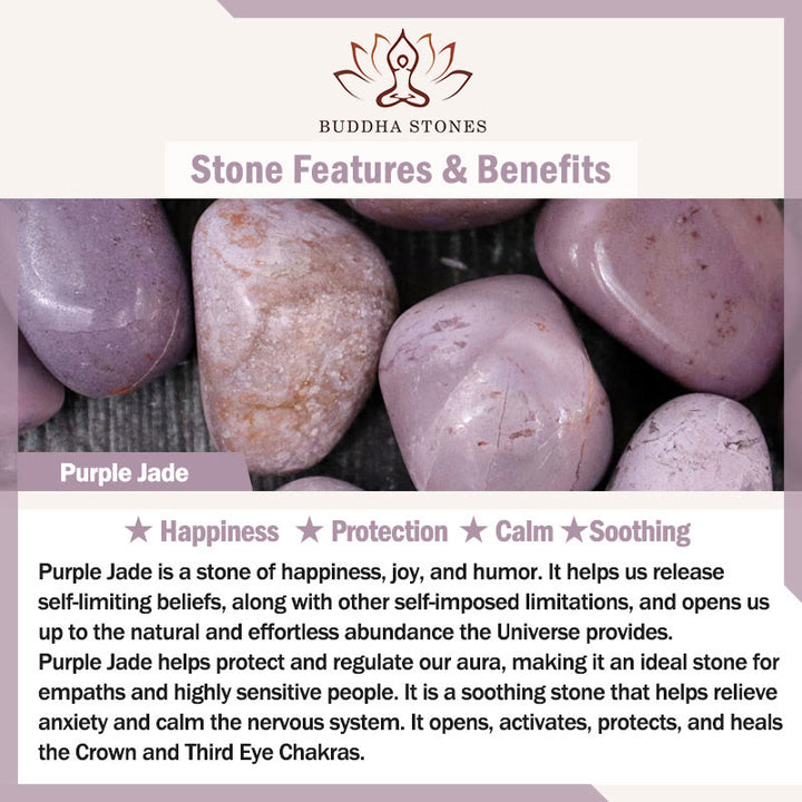 Buddha Stones Purple Jade Peace Buckle Happiness Necklace Pendant