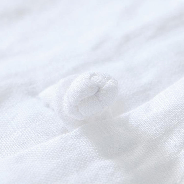 Buddha Stones Daily Frog-Button Stand Collar Short Sleeve Linen Men's Shirt - image 9