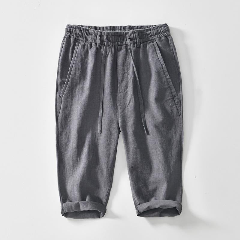 Buddha Stones Versatile Casual Drawstring 7-8 Length Cotton Linen Men's Pants With Pockets - DimGray - US/UK/AU42，EU52 (3XL) - image 10