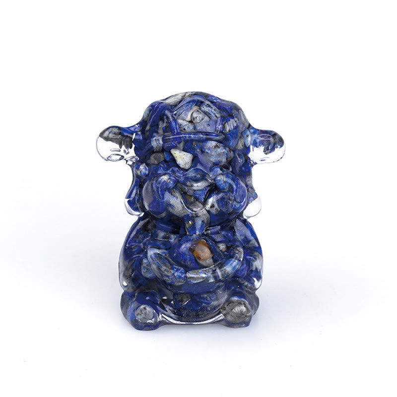 Buddha Stones God of Wealth Amethyst Crystal Resin Energy Fortune Home Decoration - Lazurite 5.6*4.7*3.5cm - image 29