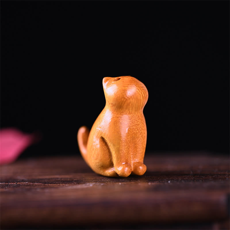Buddha Stones Small Leaf Red Sandalwood Ebony Wood Sandalwood Green Sandalwood Lucky Mini Cat Deer Sooth Phone Hanging Decoration - image 16