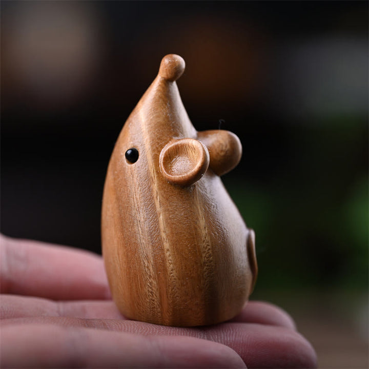 Buddha Stones Small Cat Mouse Green Sandalwood African Red Rosewood Peace Home Decoration - image 20