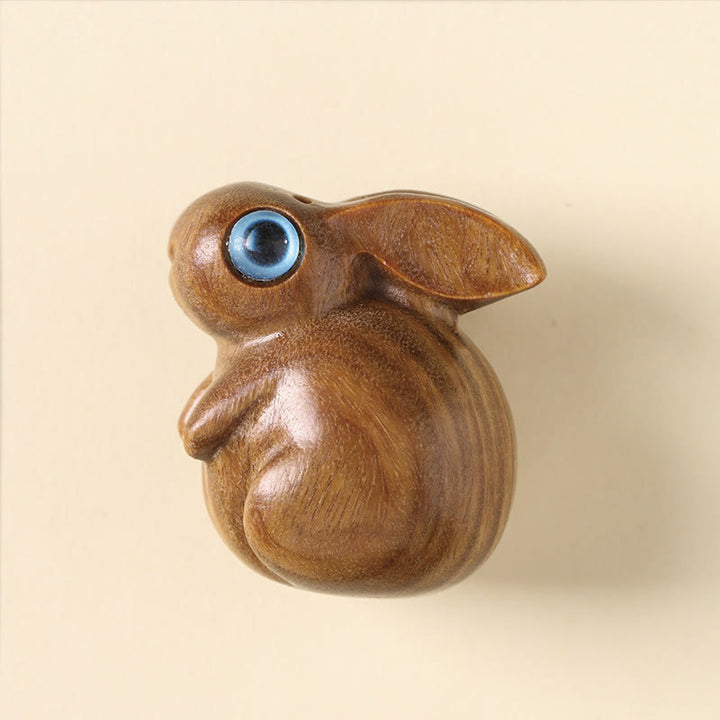 Buddha Stones Small Leaf Red Sandalwood Green Sandalwood Lucky Mini Rabbit Relaxation Decoration - image 9