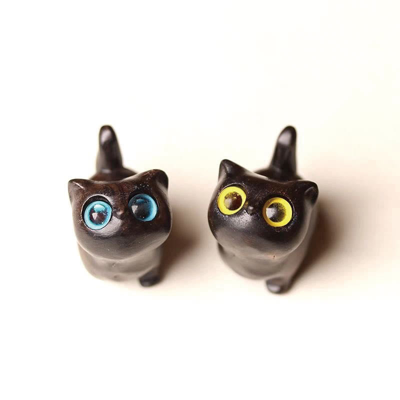 Buddha Stones Green Sandalwood Ebony Wood Sandalwood Small Leaf Red Sandalwood Mini Lucky Cat Peace Decoration - image 35