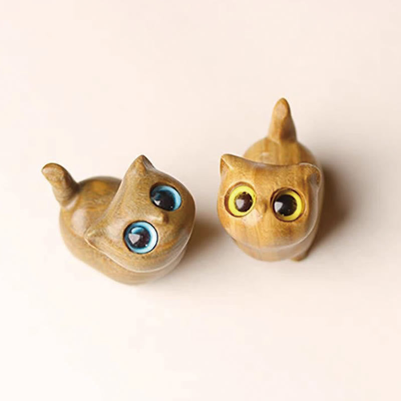 Buddha Stones Green Sandalwood Ebony Wood Sandalwood Small Leaf Red Sandalwood Mini Lucky Cat Peace Decoration - image 39