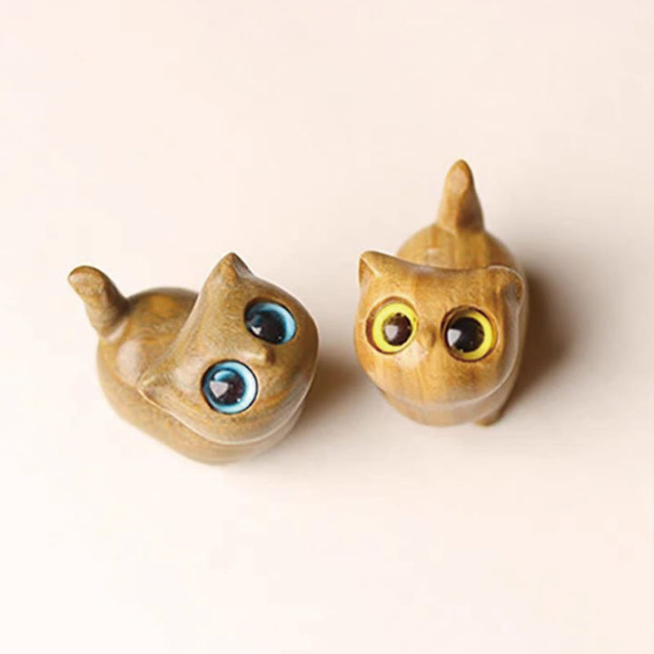 Buddha Stones Green Sandalwood Ebony Wood Sandalwood Small Leaf Red Sandalwood Mini Lucky Cat Peace Decoration - image 39