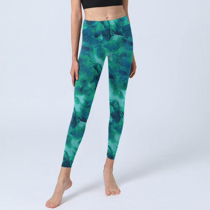Buddha Stones Floral Print Gym Leggings Women's Yoga Pants - image 5