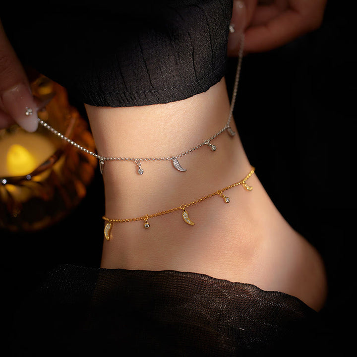 Buddha Stones 925 Sterling Silver Zircon Little Pepper Charm Protection Anklet - image 14