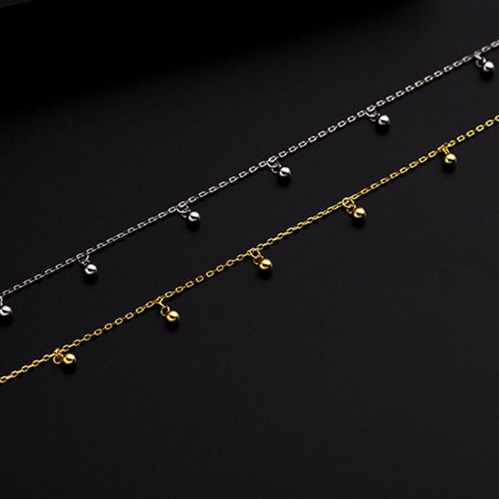 Buddha Stones 925 Sterling Silver Small Beads Charm Blessing Anklet