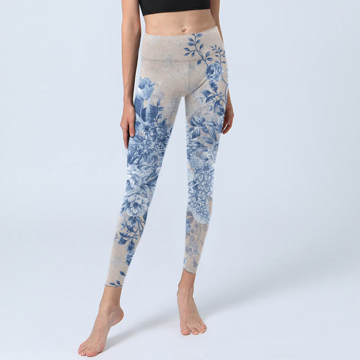Buddha Stones Rose Daisy Print Gym Leggings Women's Yoga Pants - image 6