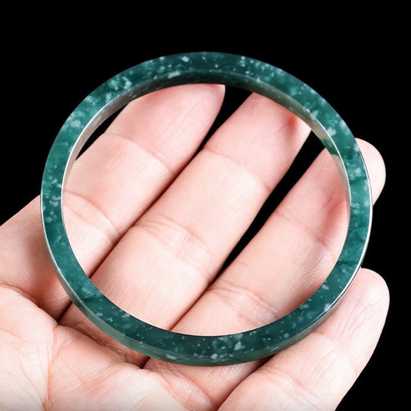 Buddha Stones Natural Jade Abundance Thin Bracelet Bangle - image 3