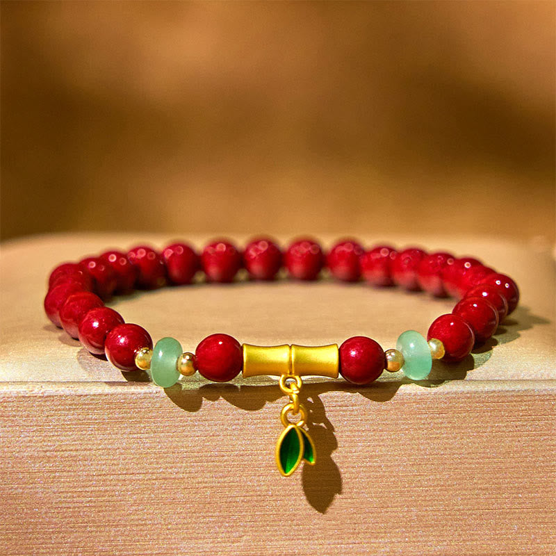 Buddha Stones Cinnabar Bamboo Concentration Bracelet