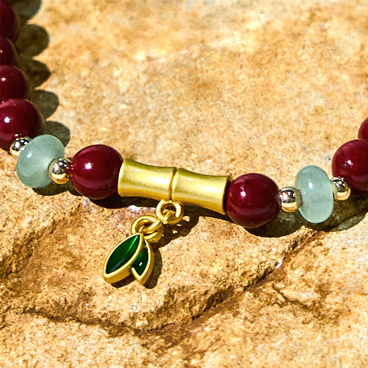 Buddha Stones Cinnabar Bamboo Concentration Bracelet