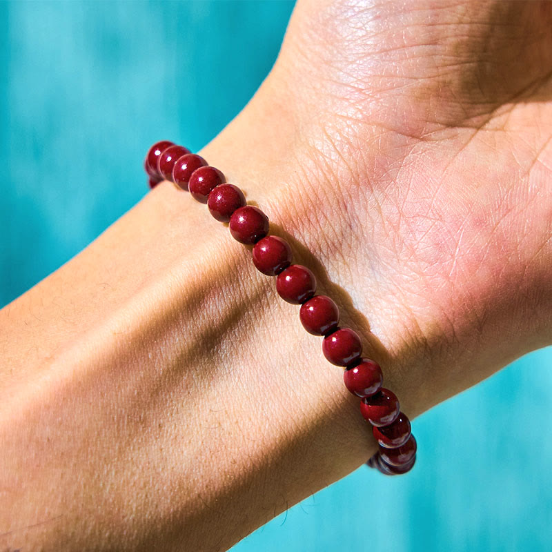 Buddha Stones Cinnabar Bamboo Concentration Bracelet