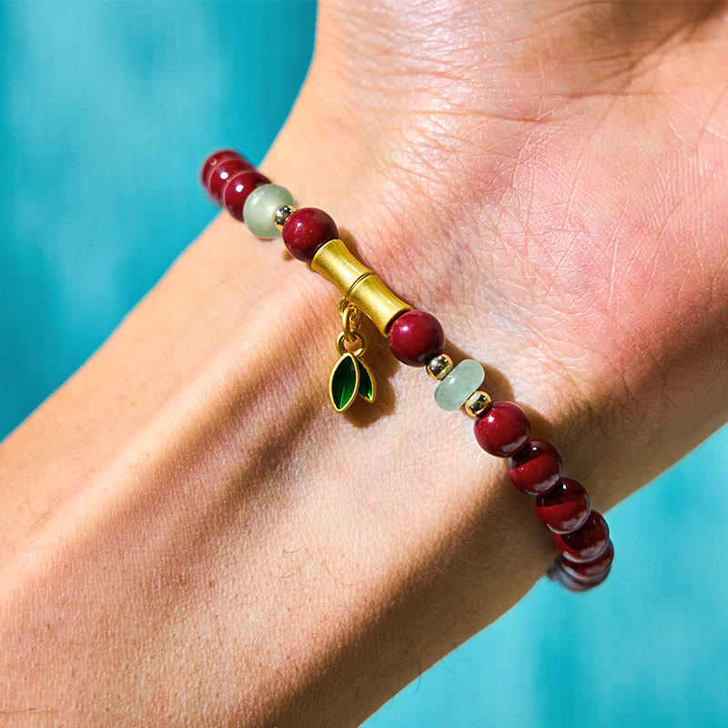 Buddha Stones Cinnabar Bamboo Concentration Bracelet