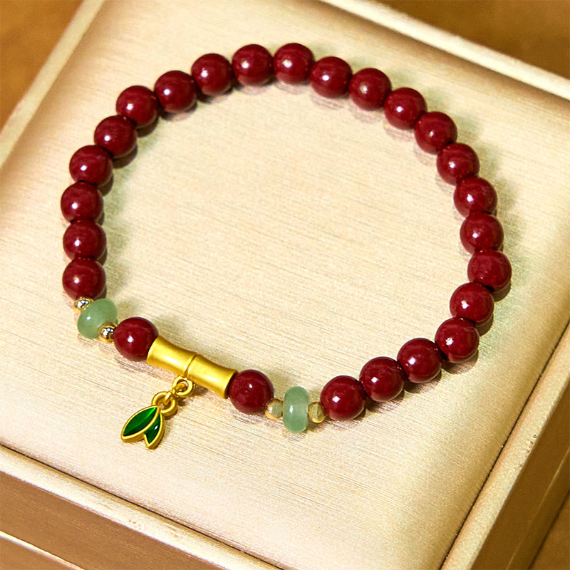 Buddha Stones Cinnabar Bamboo Concentration Bracelet