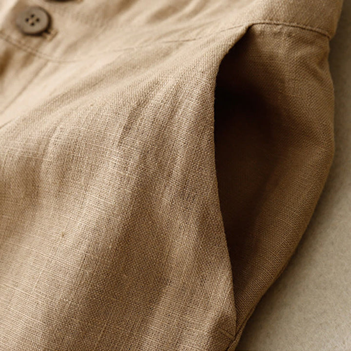 Buddha Stones Summer Casual Simple Design Linen Women's Wide Leg Pants With Zipper Pockets - image 40