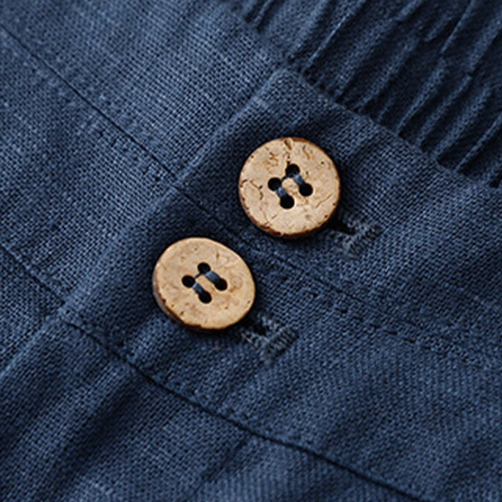 Buddha Stones Summer Casual Simple Design Linen Women's Wide Leg Pants With Zipper Pockets - image 57