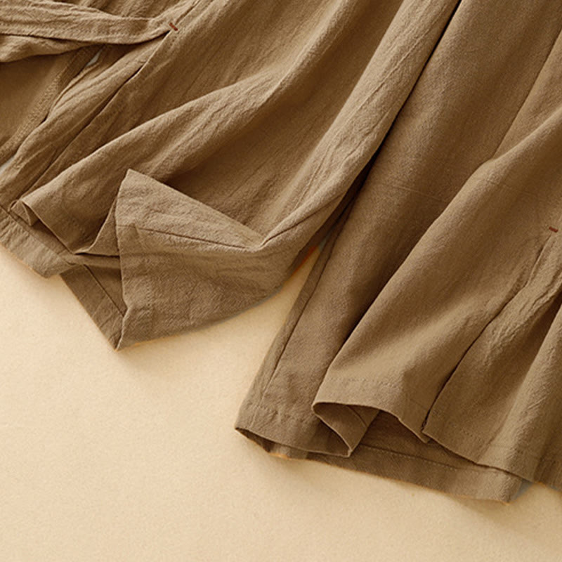 Buddha Stones Casual Simple Design Drawstring Split Women's Wide Leg Pants With Pockets - image 4
