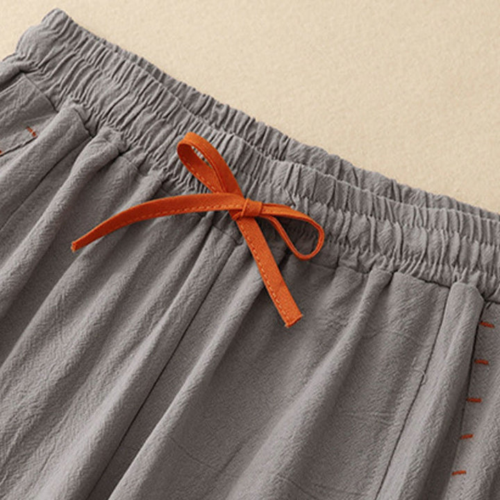 Buddha Stones Casual Simple Design Drawstring Split Women's Wide Leg Pants With Pockets - image 16
