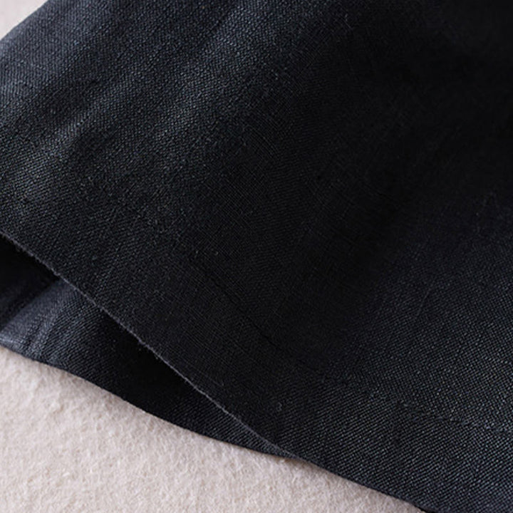 Buddha Stones Summer Daily Simple Wrinkle Design Cotton Linen Women's Shorts With Pockets - image 12