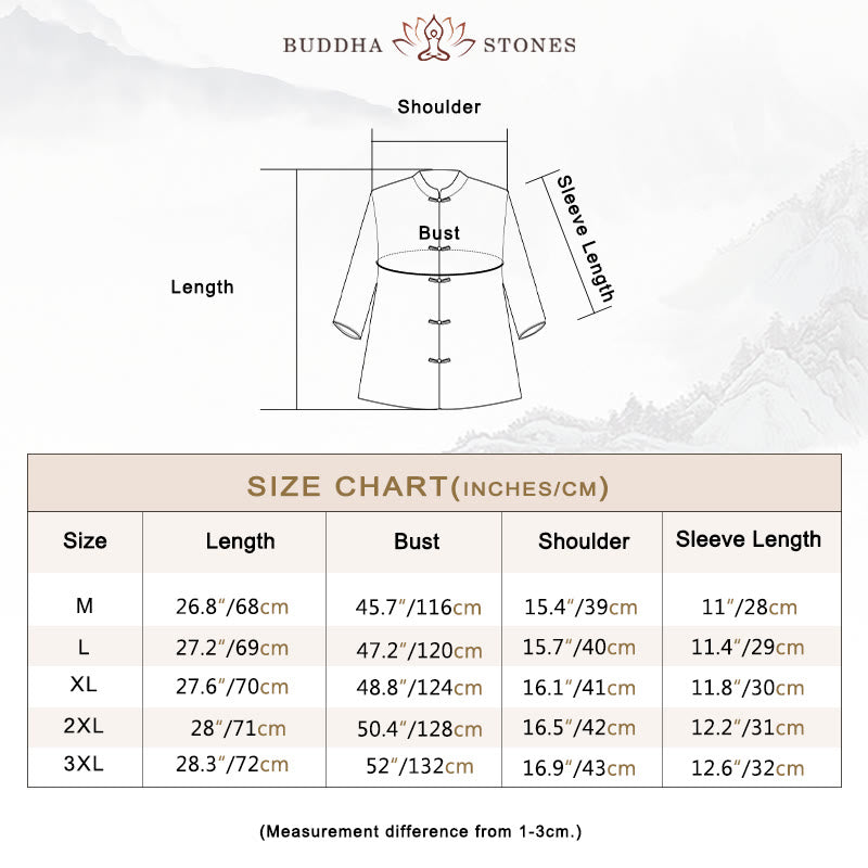 Buddha Stones Purple Flower Print Frog-Button Design Shirt - image 6