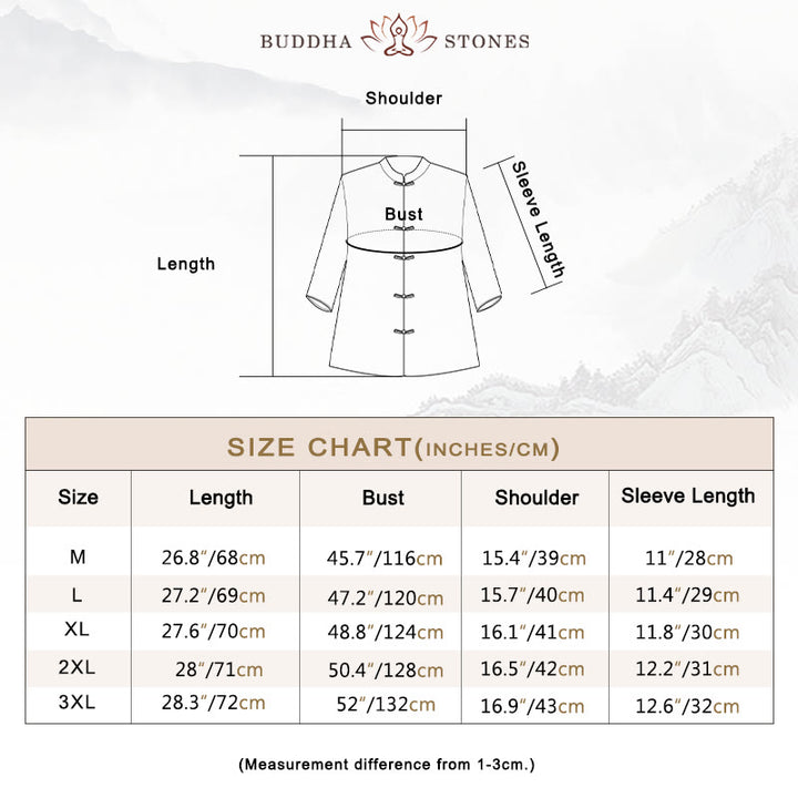 Buddha Stones Purple Flower Print Frog-Button Design Shirt - image 6