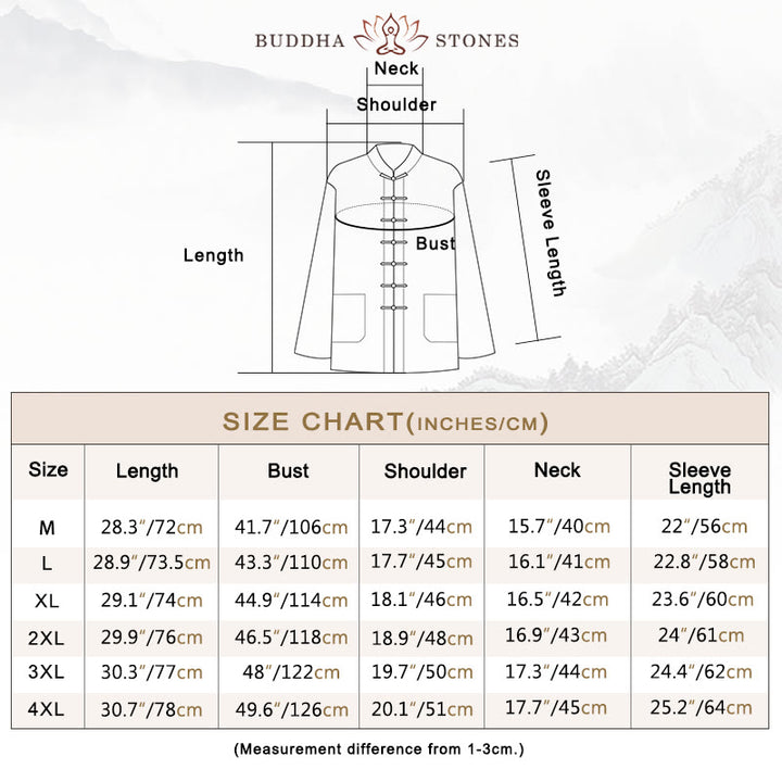 Buddha Stones Tang Frog-Button Long Sleeve Shirt Cotton Men's Clothing - image 8