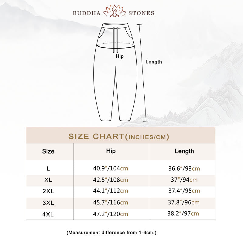 Buddha Stones Plain Design Cotton Women's Pants - image 5