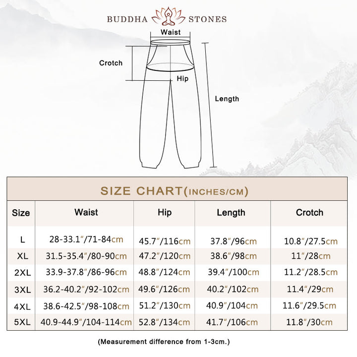 Buddha Stones Casual Solid Color Drawstring Linen Men's Pants With Pockets - image 5