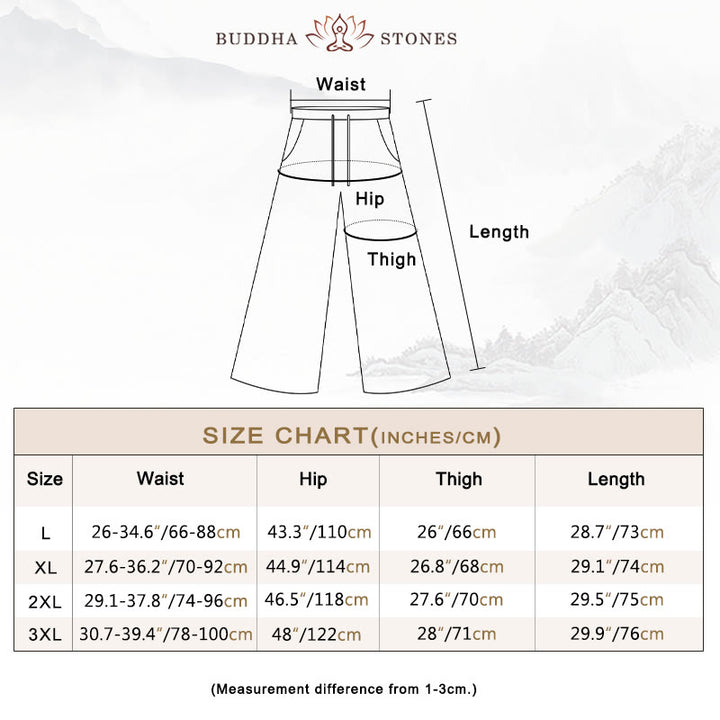 Buddha Stones Plain Color 7-8 Length Capri Cropped Pants Cotton Linen Women's Wide Leg Pants With Pockets - image 6