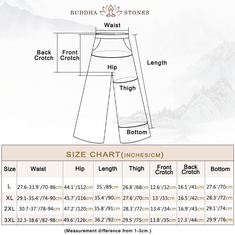 Buddha Stones Casual Solid Color Cotton Linen Women's Wide Leg Pants With Pockets - image 6