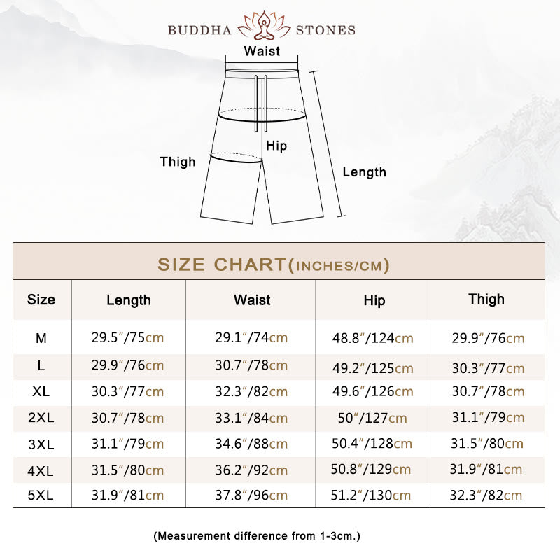 Buddha Stones Solid Color Mid-length Linen Men's Wide Leg Pants With Pockets - image 6