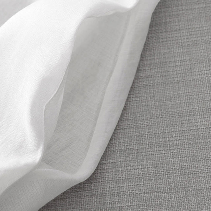 Buddha Stones Summer White Pure Color Embroidery Leaf Flower V-Neck Short Sleeve Midi Dress With Pockets - image 8